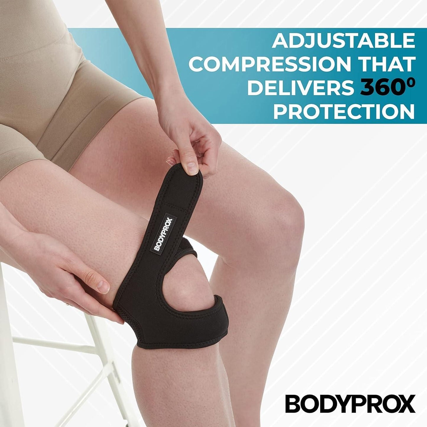 Adjustable Neoprene Knee Pain Relief Straps – Pack of 2 | Lightweight Support Brace for Joint Stability (S/M Size)
