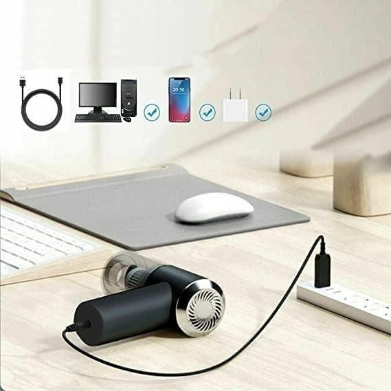 Portable Handheld Air Duster & Wireless Vacuum Cleaner – Cordless, Rechargeable Mini Cleaning Tool (400g)