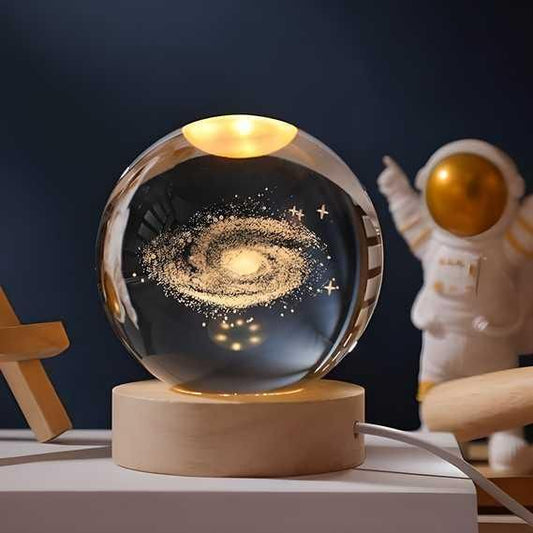 3D Crystal Lamp Ball – Decorative LED Night Light Globe (Assorted Color, Pack of 1)