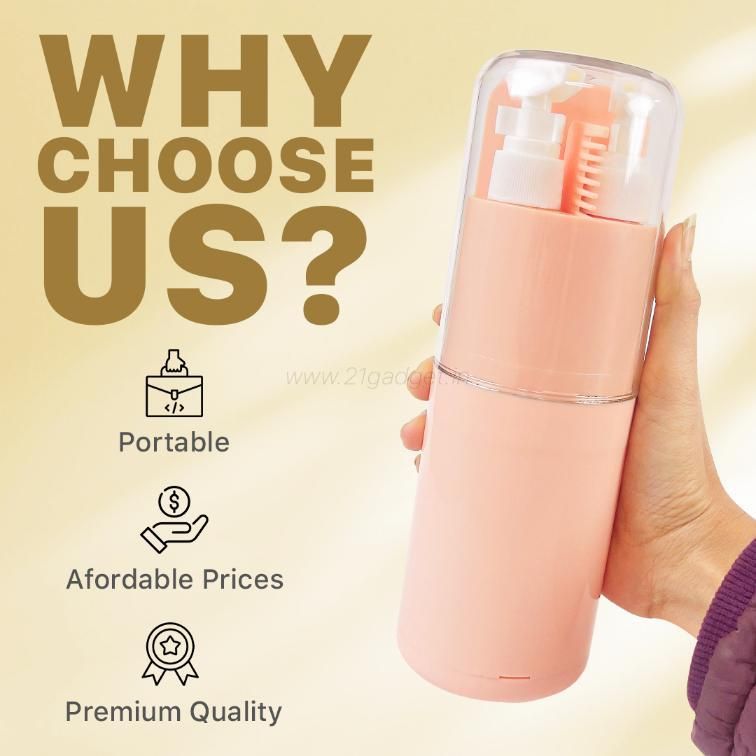 6-in-1 Travel Kit – Portable Toothbrush & Toiletry Organizer with Leak-Proof Shampoo Dispenser, Comb, Mirror & Towel Slot (Assorted Color)