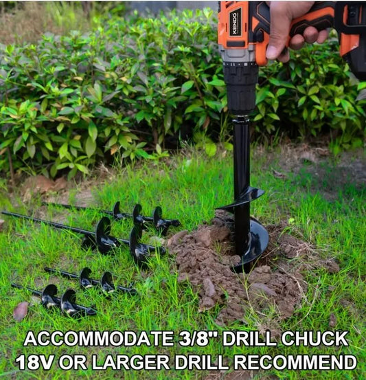 Spiral Hole Non-Slip Earth Drill – Heavy Duty Metal Auger for Garden & Farming Use (Pack of 1)