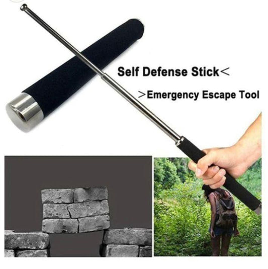 Telescopic Self-Defense Stick & Hand Pointer – Stainless Steel Retractable Tool with Comfortable Grip (1m Extension)