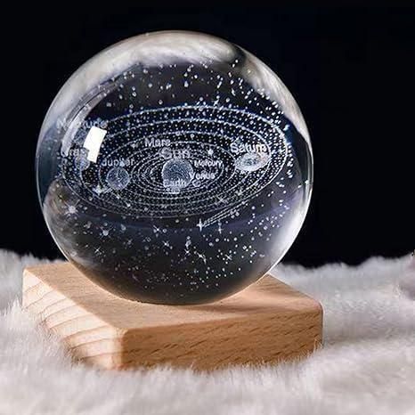 3D Crystal Lamp Ball – Decorative LED Night Light Globe (Assorted Color, Pack of 1)