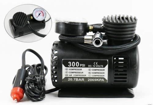 12V Multipurpose Car Air Compressor – Heavy-Duty Metal Body with Dial Gauge & 3 Inflation Adapters (140 PSI, 500g)