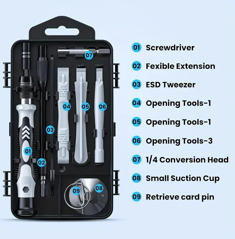 115-in-1 Precision Screwdriver Set – Magnetic Repair Tool Kit for Electronics, Home Appliances & DIY (Pack of 1)
