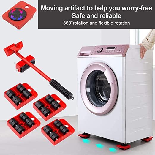 Furniture Lifter & Mover Tool Set – Heavy Duty Lifting & Shifting Kit with 360° Wheel Pads (5-Piece Set)