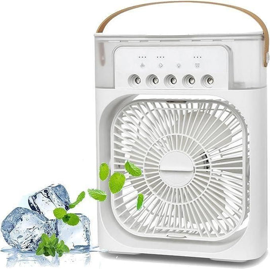 Multifunction Water Spray Mist Fan – USB Portable Air Cooler & Humidifier Fan for Home & Office Use (Pack of 1)