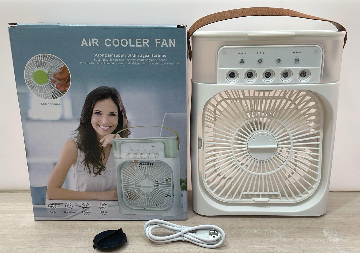 Multifunction Water Spray Mist Fan – USB Portable Air Cooler & Humidifier Fan for Home & Office Use (Pack of 1)