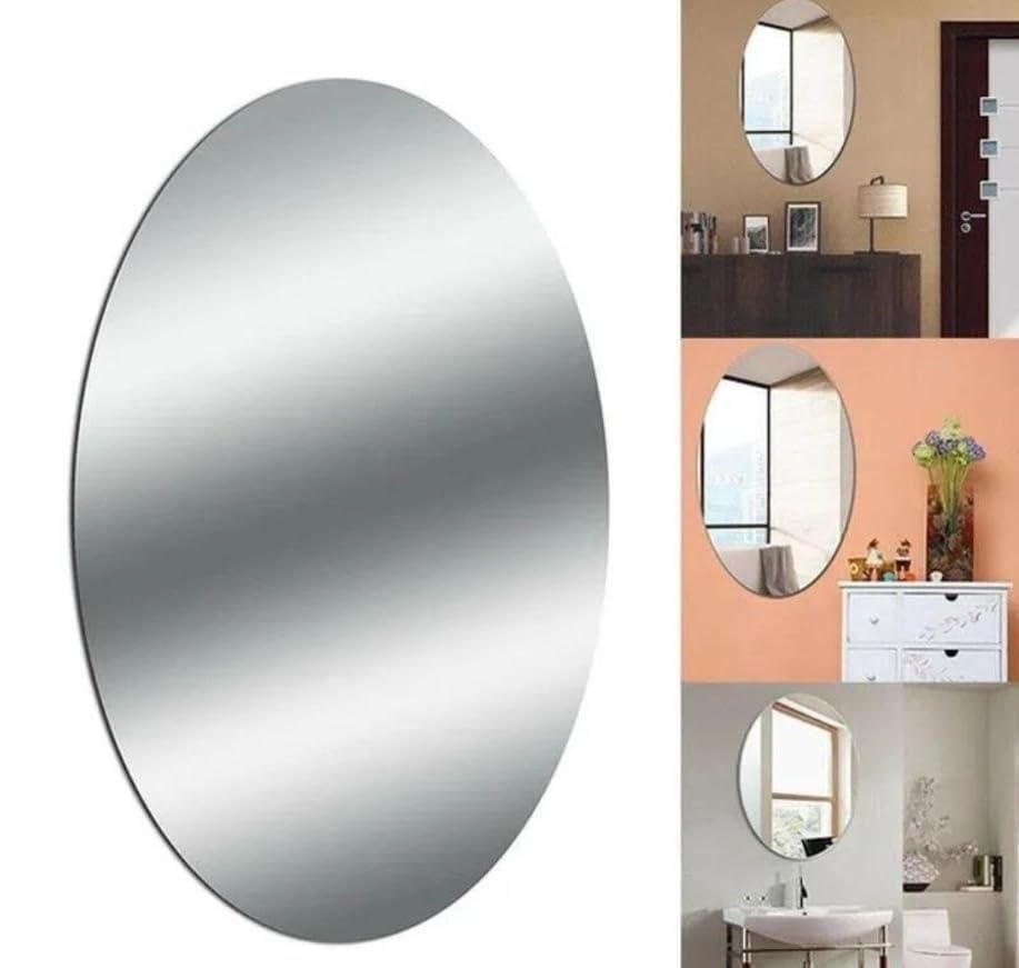 Combo Set of Oval & Square Shape Decorative Mirrors – Acrylic Wall Mirror Pack of 2 (20 x 30 cm)