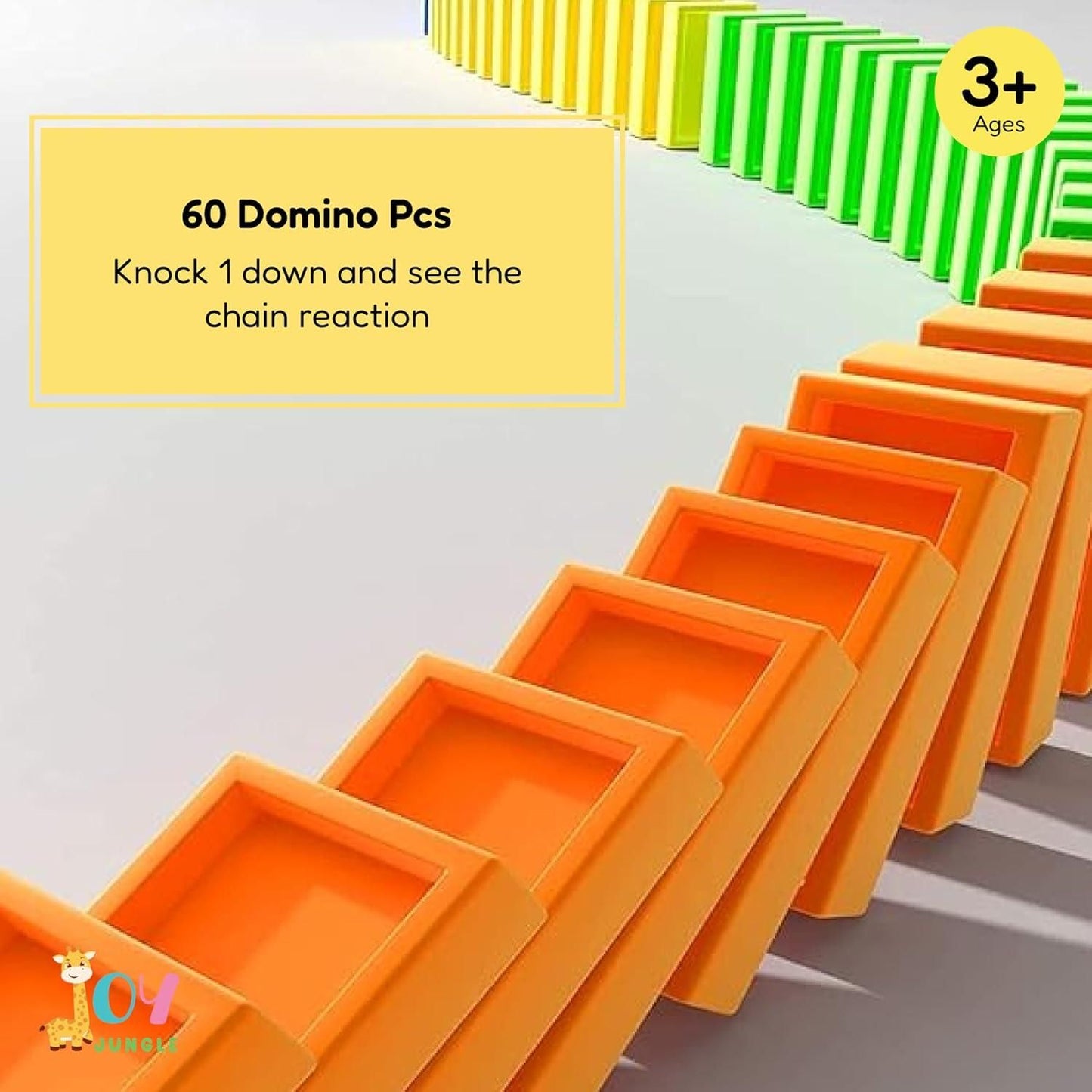 Train Toy Domino Set for Kids – BPA-Free Plastic with Sound Effects & Automatic Domino Placement (40 Colorful Blocks)