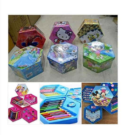 46-Piece Art Set – Drawing & Coloring Kit for Kids and Beginners (Compact & Portable)