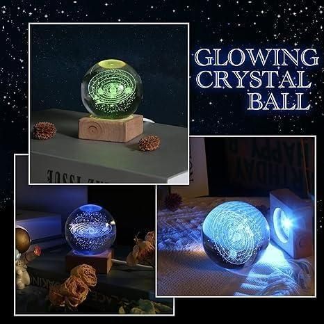 3D Crystal Lamp Ball – Decorative LED Night Light Globe (Assorted Color, Pack of 1)