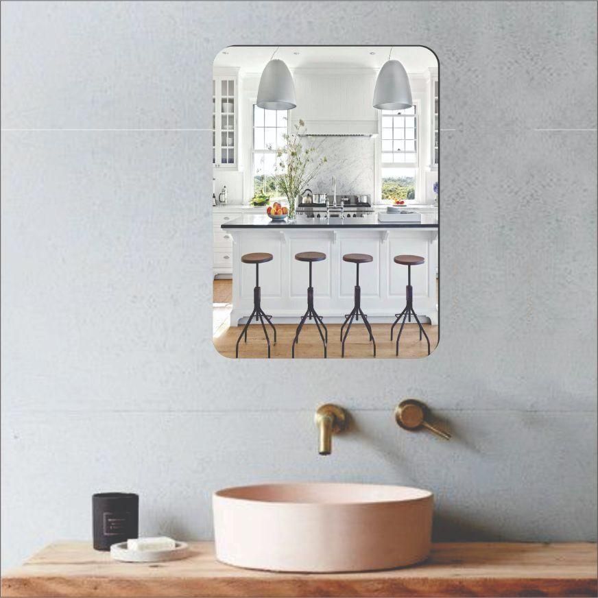 Combo Set of Oval & Square Shape Decorative Mirrors – Acrylic Wall Mirror Pack of 2 (20 x 30 cm)