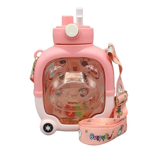 Cute Sipper Water Bottle with Straw & Strap – Leakproof, Portable & Kid-Friendly (Assorted Colors, 250ml)