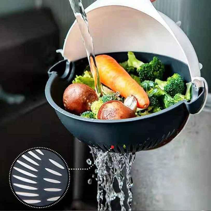7-in-1 Multifunctional Vegetable Cutter, Chopper & Slicer – Includes 6 Interchangeable Blades (Multicolor)