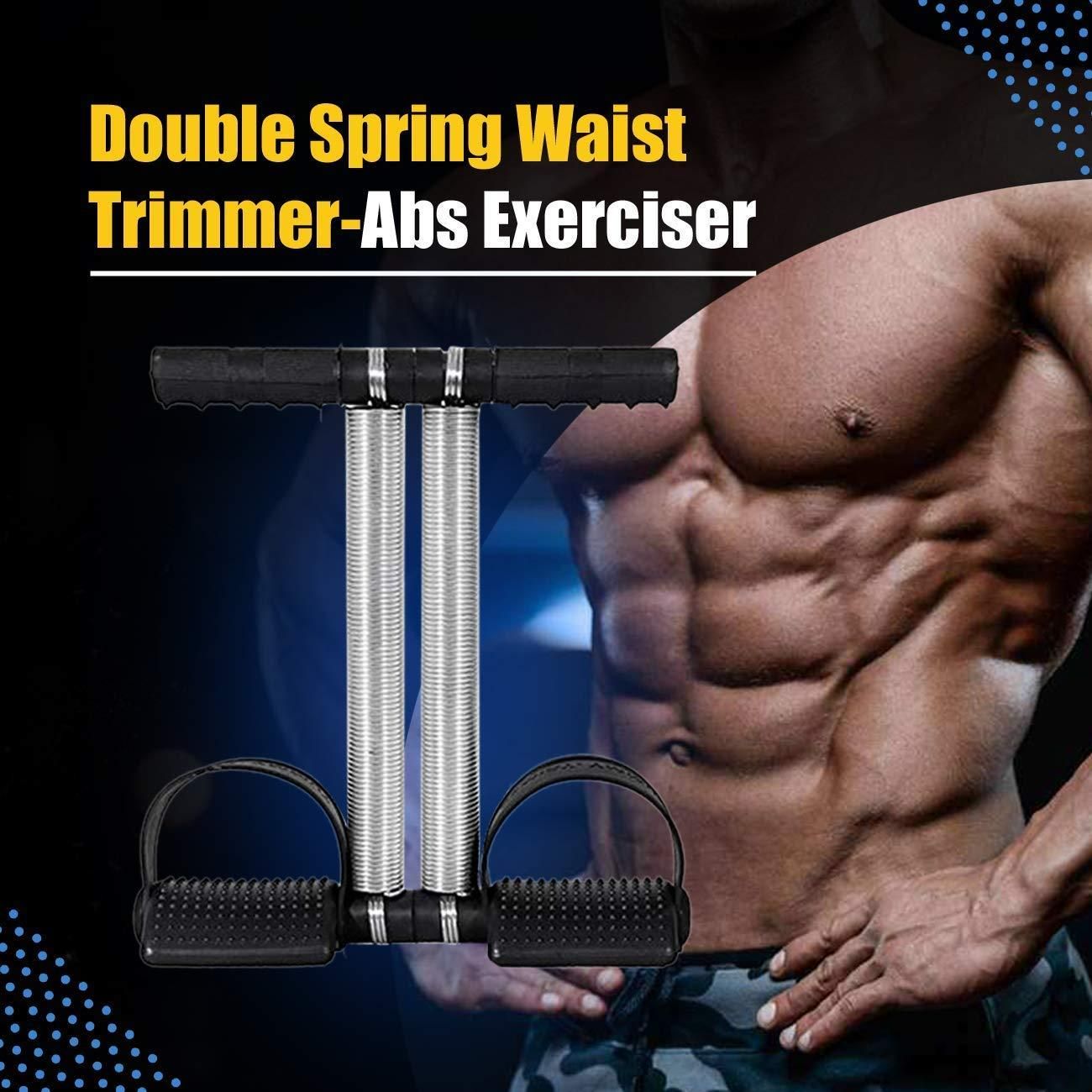 Double Spring Tummy Trimmer Ab Exerciser – Waist & Core Strengthening Fitness Tool (Steel & Plastic, 800g)