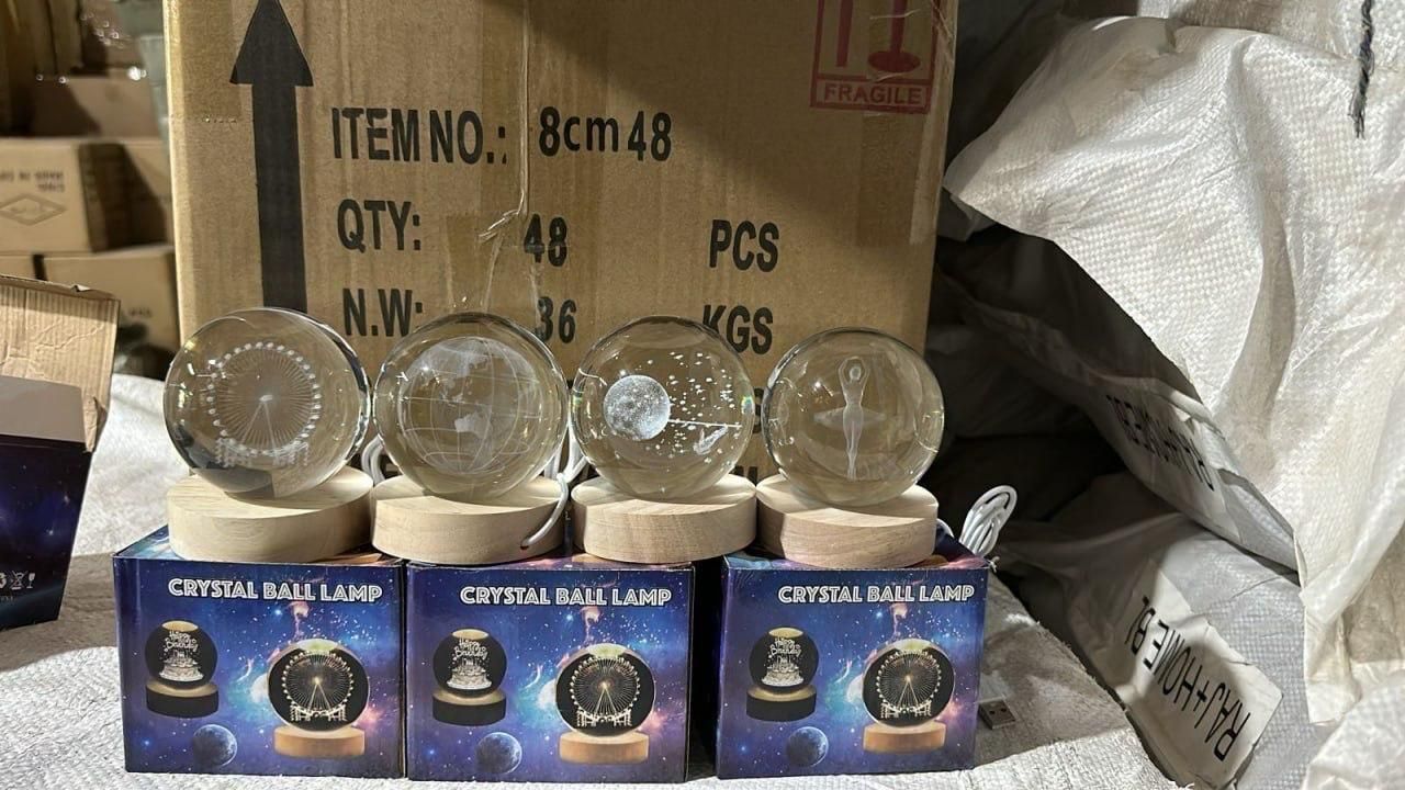 3D Crystal Lamp Ball – Decorative LED Night Light Globe (Assorted Color, Pack of 1)