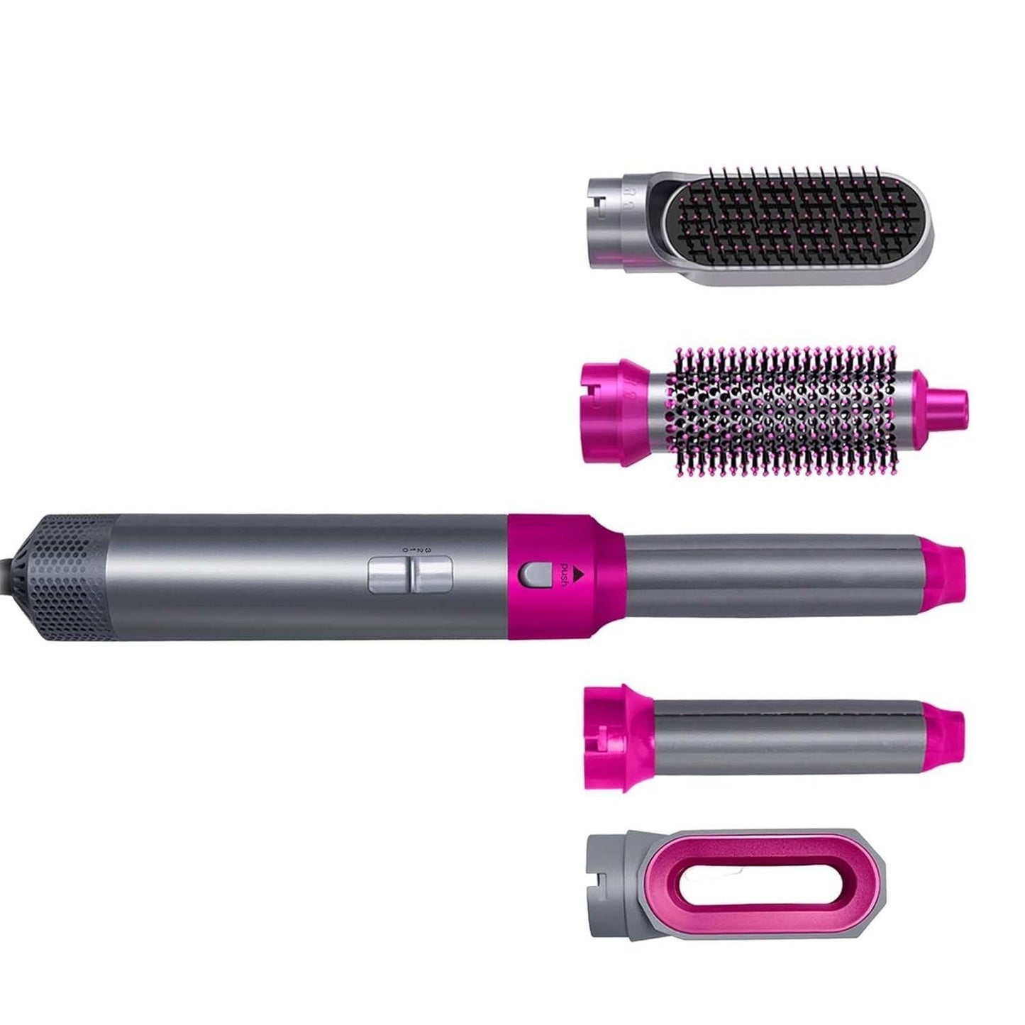 5-in-1 Hot Air Brush for Hair Styling – Dryer, Straightener, Curler & Volumizer with Ceramic Coating