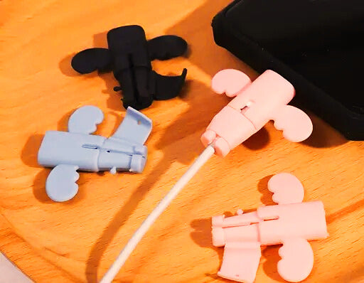 Cute Silicone Cable Protectors – Anti-Break Charger Cord Covers for Mobile, Laptop & USB Cables (Pack of 8)