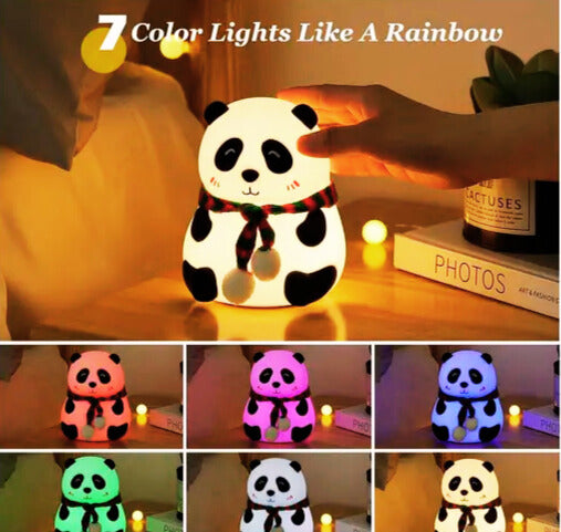 Panda Lamp – Kawaii Silicone Night Light with 7 Color Touch Control | Perfect Gift for Kids' Bedroom