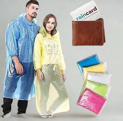 Rain Card – Waterproof Emergency Raincoat | Pocket-Size, Easy to Carry & Reusable