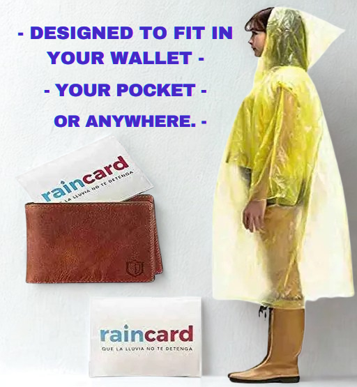 Rain Card – Waterproof Emergency Raincoat | Pocket-Size, Easy to Carry & Reusable
