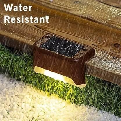 Solar Deck Lights for Outdoor – Waterproof LED Step & Fence Lighting (Pack of 4, Automatic Charging)