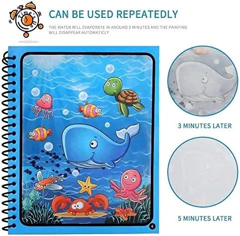Reusable Magic Water Coloring Book – Quick Dry, Mess-Free Fun for Kids (Includes Magic Pen)