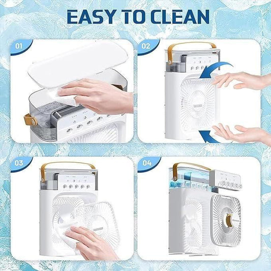 Multifunction Water Spray Mist Fan – USB Portable Air Cooler & Humidifier Fan for Home & Office Use (Pack of 1)