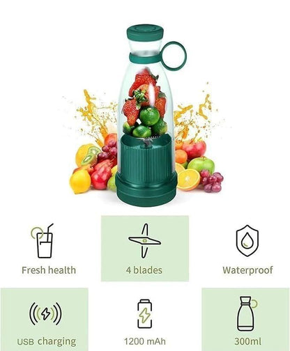 Travel Portable Mini USB Juice Blender – Rechargeable Personal Mixer Bottle (380ml, Lightweight & Compact)