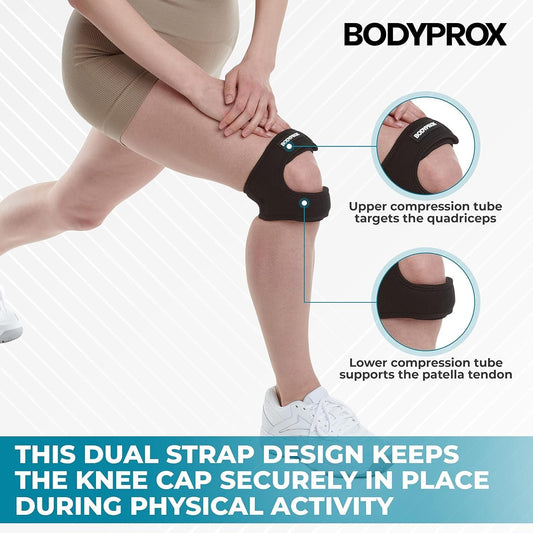 Adjustable Neoprene Knee Pain Relief Straps – Pack of 2 | Lightweight Support Brace for Joint Stability (S/M Size)