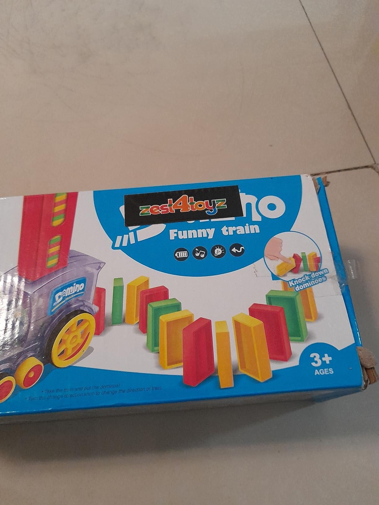 Train Toy Domino Set for Kids – BPA-Free Plastic with Sound Effects & Automatic Domino Placement (40 Colorful Blocks)