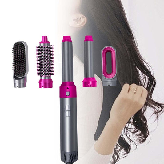 5-in-1 Hot Air Brush for Hair Styling – Dryer, Straightener, Curler & Volumizer with Ceramic Coating