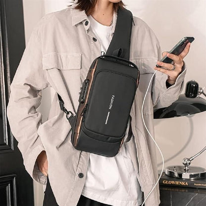 Leather Sling Bag – Stylish Crossbody Shoulder Bag with Zipper Closure (Compact & Lightweight, 400g) for Men & Women