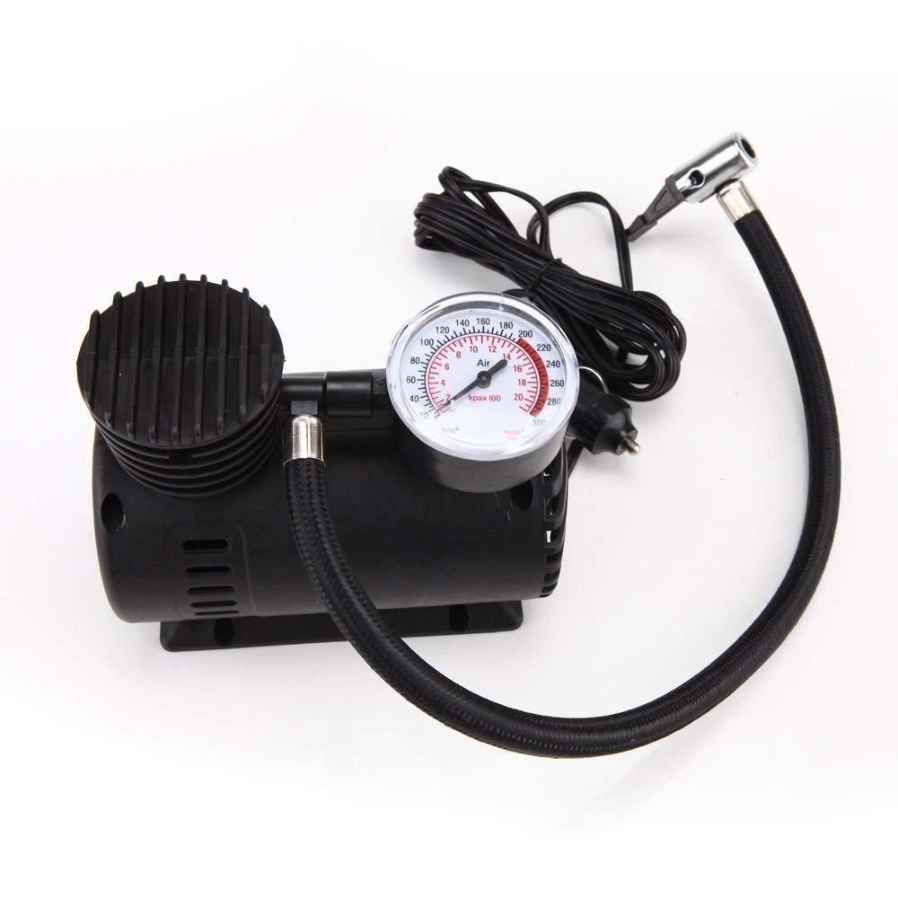 12V Multipurpose Car Air Compressor – Heavy-Duty Metal Body with Dial Gauge & 3 Inflation Adapters (140 PSI, 500g)