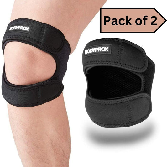 Adjustable Neoprene Knee Pain Relief Straps – Pack of 2 | Lightweight Support Brace for Joint Stability (S/M Size)