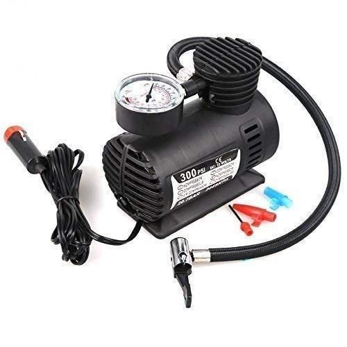 12V Multipurpose Car Air Compressor – Heavy-Duty Metal Body with Dial Gauge & 3 Inflation Adapters (140 PSI, 500g)