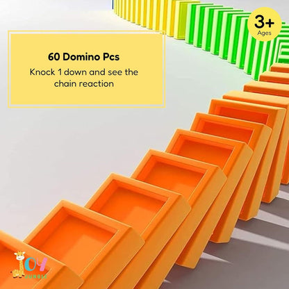 Train Toy Domino Set for Kids – BPA-Free Plastic with Sound Effects & Automatic Domino Placement (40 Colorful Blocks)