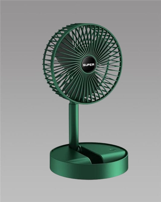 Adjustable Telescopic Rechargeable Standing Fan – 4-Speed Wireless Pedestal Desk Fan (Foldable & Portable)