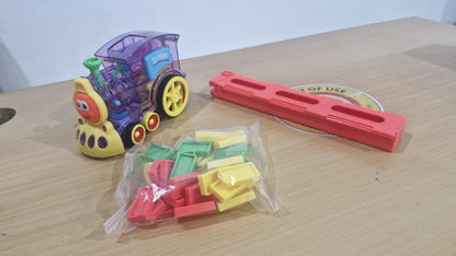 Train Toy Domino Set for Kids – BPA-Free Plastic with Sound Effects & Automatic Domino Placement (40 Colorful Blocks)
