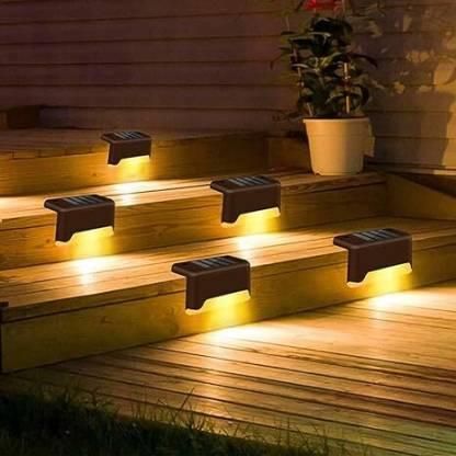 Solar Deck Lights for Outdoor – Waterproof LED Step & Fence Lighting (Pack of 4, Automatic Charging)