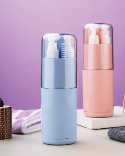 6-in-1 Travel Kit – Portable Toothbrush & Toiletry Organizer with Leak-Proof Shampoo Dispenser, Comb, Mirror & Towel Slot (Assorted Color)