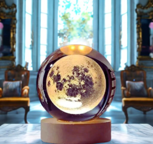 3D Glass Astronomy Night Lamp – Colorful LED Base with Multiple Space & Fantasy Designs
