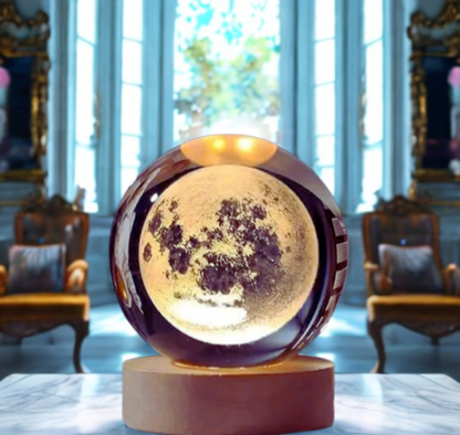 3D Glass Astronomy Night Lamp – Colorful LED Base with Multiple Space & Fantasy Designs