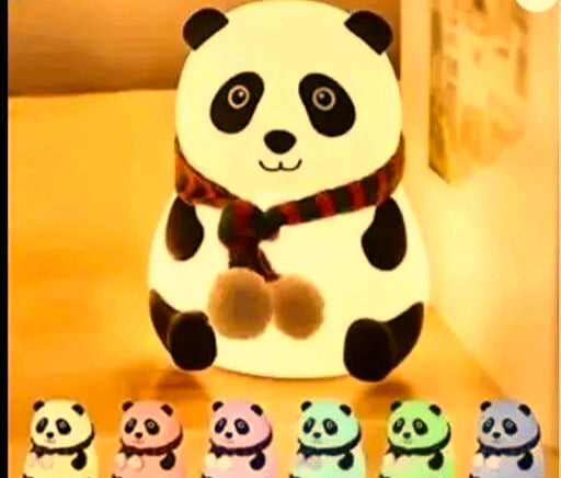 Panda Lamp – Kawaii Silicone Night Light with 7 Color Touch Control | Perfect Gift for Kids' Bedroom